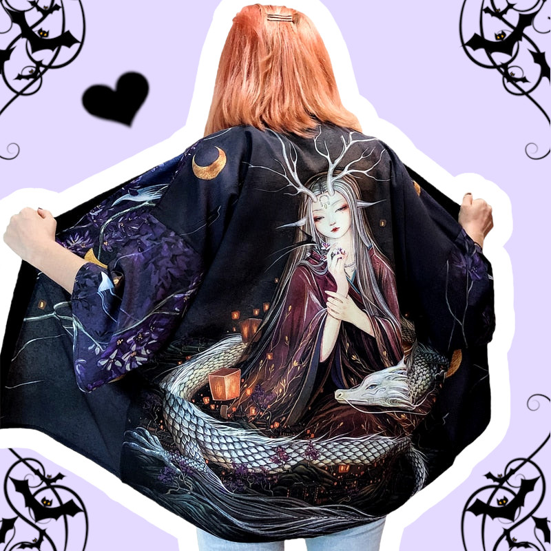 Kyomi Fairy Pastel Goth Short Japanese Kimono Cardigan