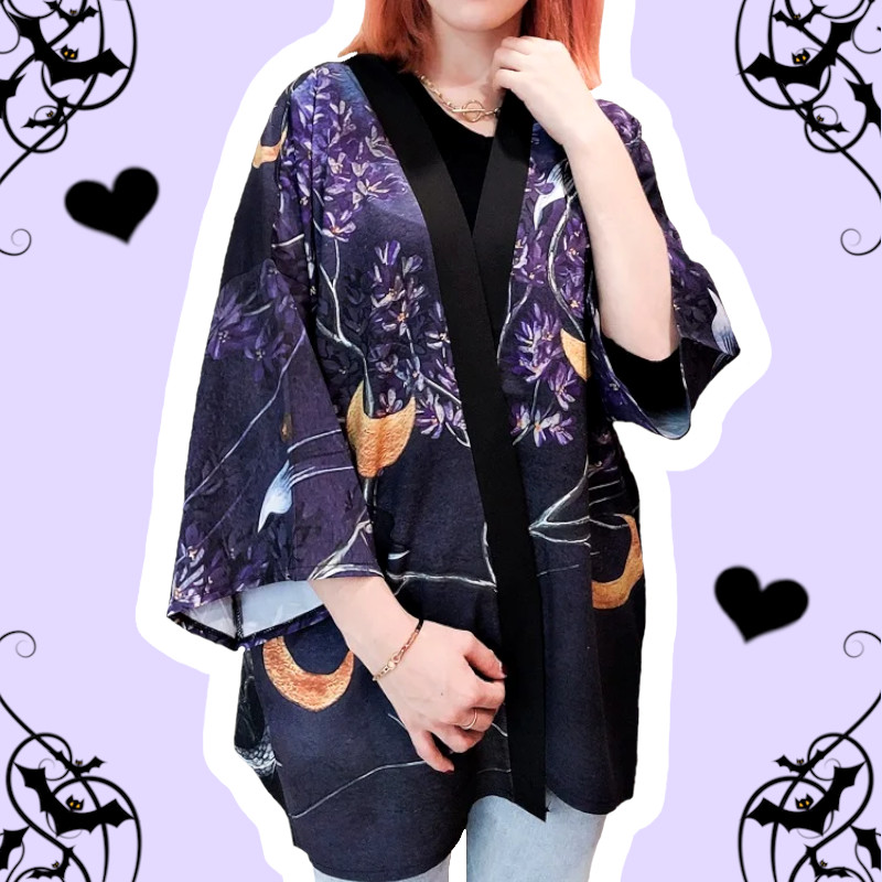Kyomi Fairy Pastel Goth Short Japanese Kimono Cardigan – alternate view
